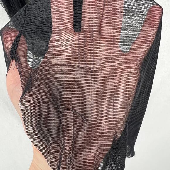 ANN DEMEULEMEESTER Sheer Mini Tank Dress Black 6 8 Black Silk Mesh Scoop Neck - Picture 13 of 15